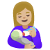 woman feeding baby, medium-light skin tone